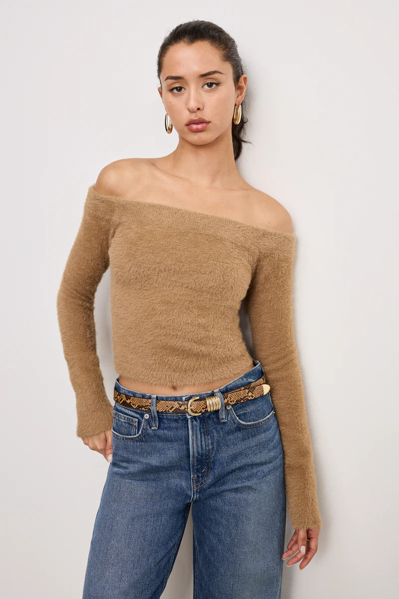 Plush Off Shoulder LS Top