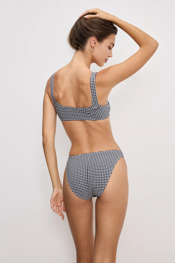 Gingham Square Neck Support Bra