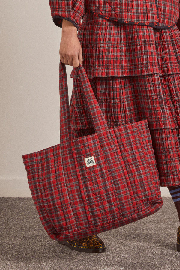 Tote Bag: Red Check