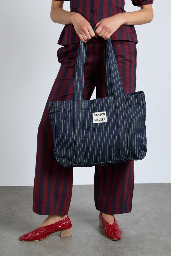 Tote Bag: Denim Pinstripe