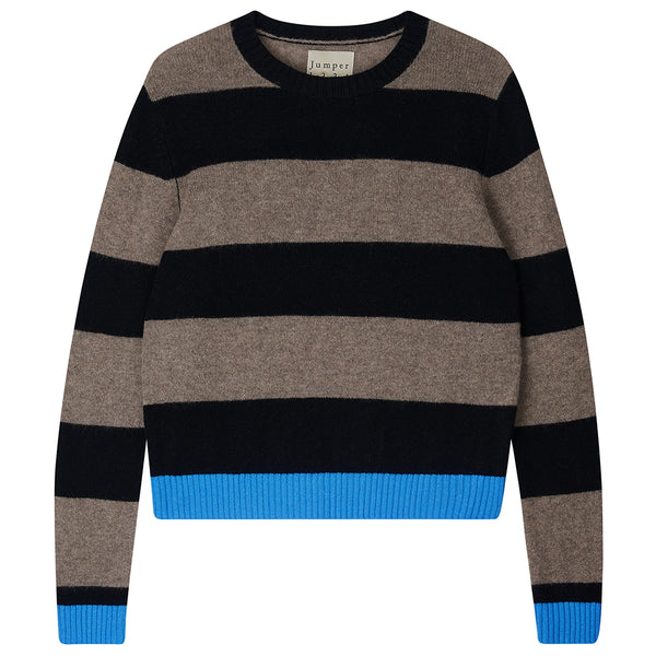 Contrast Stripe Crew - Black