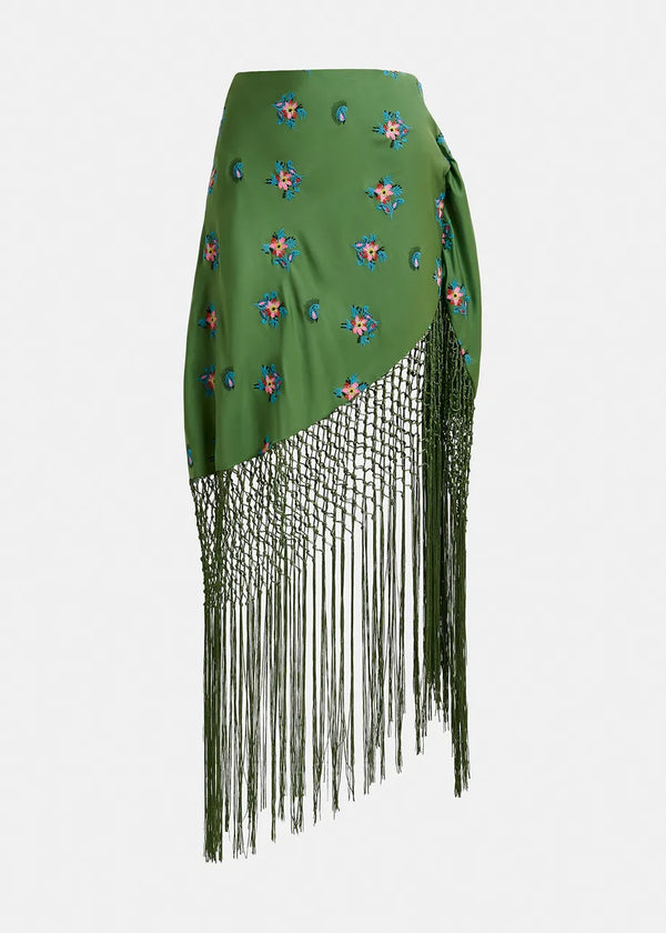 Fioretto Draping Fringe Skirt