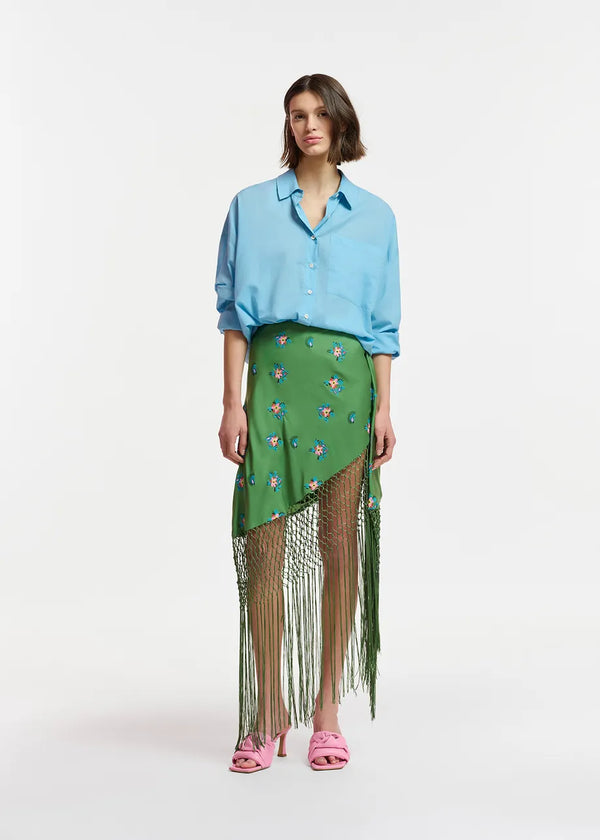 Fioretto Draping Fringe Skirt