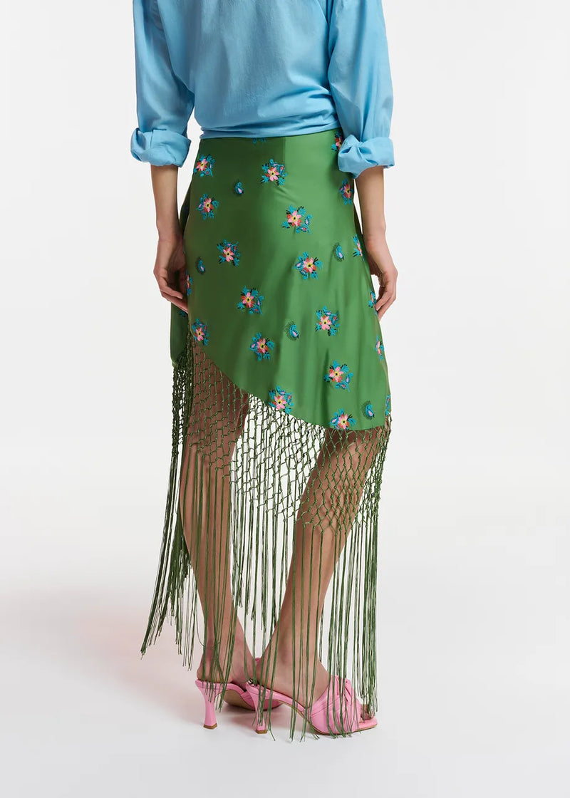 Fioretto Draping Fringe Skirt