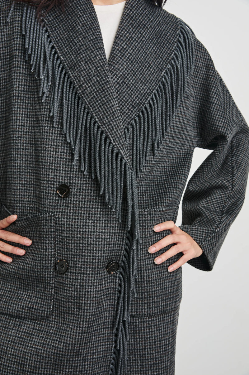 Hugo Coat-Charcoal Check