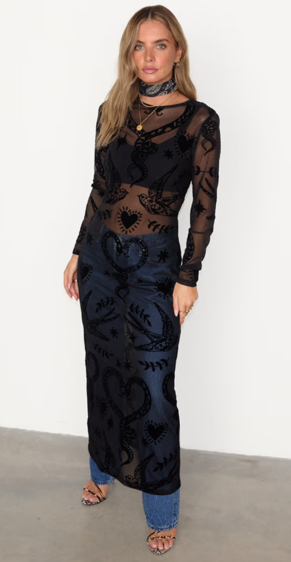 Black Swallow Romance Dress